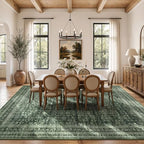 Lofus 9x12 Area Rug for Living Room, Non-Slip Washable Carpet,Green - Image 3