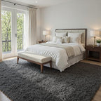 5x8 Fluffy Shag Area Rugs for Living Room Bedroom: Soft Carpet Light Gray - Image 3