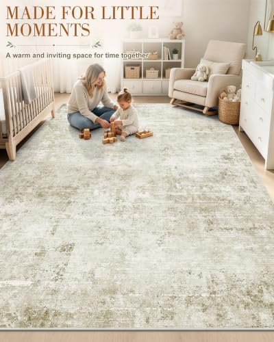 OLANLY 5x8 Washable Area Rug, Soft Non Slip Carpet for Bedroom Living Room - Image 4
