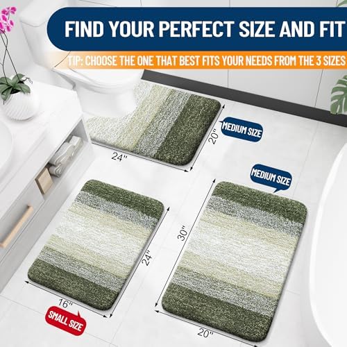 OLANLY Bathroom Rugs Mat 36x24, Extra Soft Absorbent Microfiber Bath Rugs - Image 2