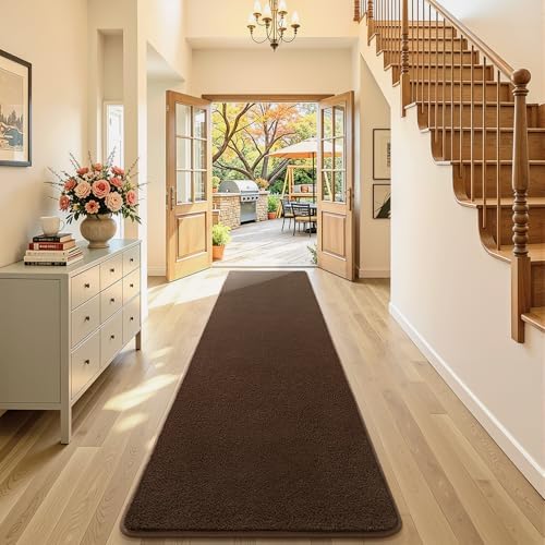 AROGAN 2x10 Runner Rug for Hallway, Long Runner Rugs Non Slip, Coffee by AROGANAREARUG