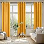MIULEE Blackout Curtains for Bedroom 2 Panels 40 x 72 Inch Long Yellow - Image 6