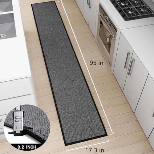 SUMLANS Kitchen Mat for Floor, Washable Non Slip Rugs, Black - Image 2