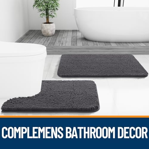 OLANLY Bathroom Runner Rugs 47x17, Extra Soft Absorbent Chenille Bath Rugs - Image 7