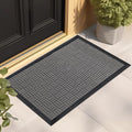 Mibao Front Door Mat Outdoor Entrance, 47" x 24" Heavy Duty Welcome Mat for Outdoor and Indoor, Waterproof Dirt Trapper Doormat, Super Absorbent Indoor Entryway Mat for Patio & Porch - Light Gray by Mibao