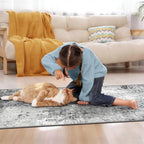 2x12 Grey Rug Runners for Hallways Kitchen Runner Rug Non Slip Washable Black Long Runner Rugs with Rubber Backing Soft Abstract Carpet Runner for Bedroom, Kitchen, Bathroom, Entryway - Image 5