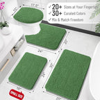 OLANLY Small Bathroom Rugs 24x16, Extra Soft Absorbent Chenille Bath Rugs - Image 2