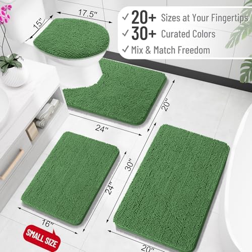 OLANLY Toilet Rugs U-Shaped 20x20, Soft Absorbent Chenille Contour Rugs - Image 2