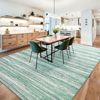 Chicrug 5x7 Green Washable Striped Abstract Area Rug Living Room Bedroom - Image 5