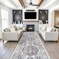4x12 Wide Hallway Runner Rug: Vintage Washable Soft Runners for Living Room Bedroom Water Resistant Carpet with Non-Slip Backing for Entry Kitchen Dining Room Thin Bathroom Floor Mat(Brick,4x12) by HYHAOYUNLAI