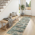 2x 8 Area Rug for Hallways, Abstract Washable Runner Rugs,Coffee/Green by Lofus