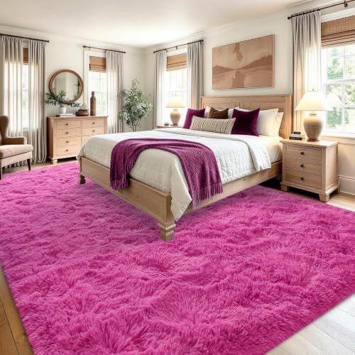 8x10 Extra Large Hot Pink Fluffy Soft Area Rug Non-Slip for Kids Bedroom - Image 4