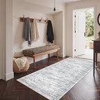 3x6 Runner Rug Non Slip,Washable Hallway Runner Rug,Grey by Restydon