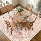 RELEANY Washable Area Rug, Square 8'x8', Pink/Light Pink/Colorful - Image 3
