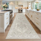 Madane Hallway Runner Rug 3x16 Washable Kitchen Runners Long, Beige/Brown - Image 3