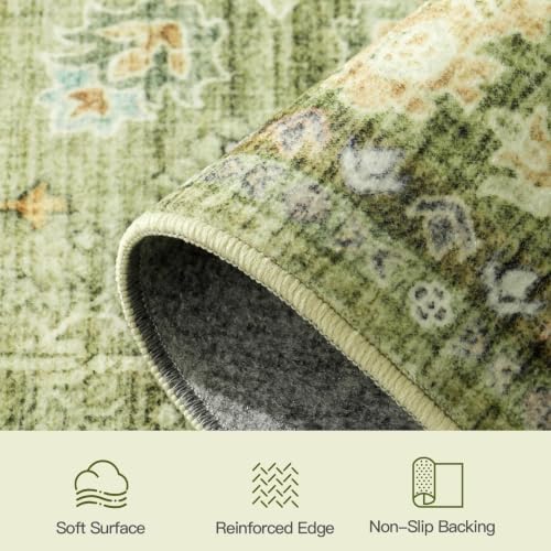 9x12 Area Rug for Living Room, Non-Slip Washable Large Carpet, Sage Green - Image 7