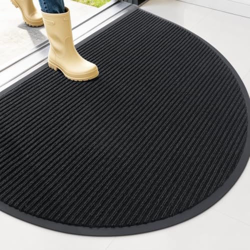 OLANLY Half Circle Front Door Mat 40x32, Waterproof Heavy-Duty Doormat by OLANLY