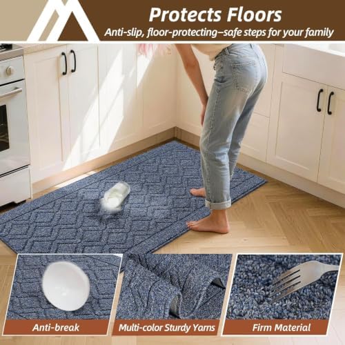 COSY HOMEER Kitchen Rugs Sets of 2 Non-Slip Washable,60x24Inch/35X24Inch - Image 5