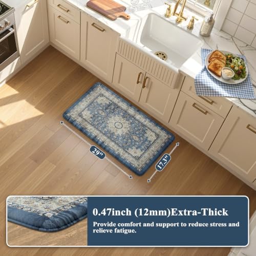 Collive Kitchen Mats for Floor, Boho Washable Sink Rug-17.3"x29" - Image 2