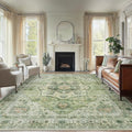 Amada Large 8x10 Washable Area Rug for Living Room, Green, Vintage Style by AMADAHOMEFURNISHING
