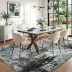 RELEANY Washable 6'x9' Abstract Area Rug for Living Room Teal Black - Image 3