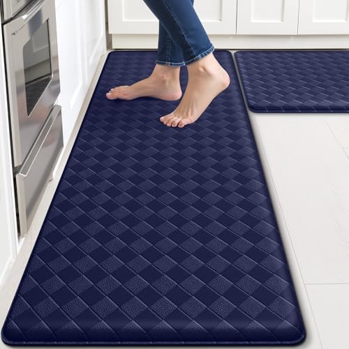 TranquilRelax 2-Piece Kitchen Mats, Cushioned Non-Slip Floor Mats, Blue by Unknown
