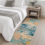 2x5 Washable Runner Rug：Modern Abstract Soft Carpet Rosy Haze - Image 4