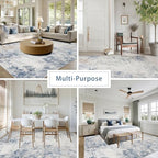 8x10 Washable Area Rugs for Living Room,Bedroom,Dining Room- Blue Beige - Image 5