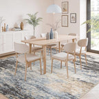 8x10 Area Rug for Living Room, Abstract Washable Large Rugs, Grey/ Blue - Image 3