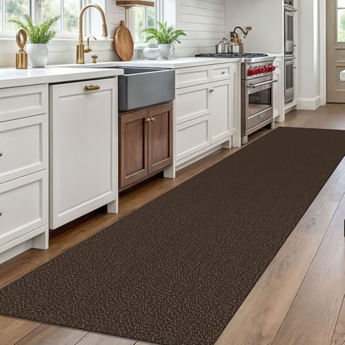EARTHALL Washable Runner Rug, Non Slip Hall Runner, 3x10 Ft, Brown/Coffee - Image 5