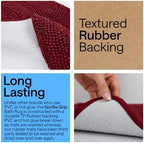 GORILLA GRIP Bath Rug Mat for Bathroom, Absorbent Chenille, 30x20 Burgundy - Image 3