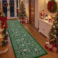 2x8 Christmas Runner Rug for Hallway,Washable Kitchen Rug,Green by Restydon