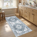 RELEANY Washable Area Rug, Runner 2'6"x5', Grey/White/Beige by RELEANY