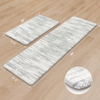 KIMODE Kitchen Mats Cushioned Anti Fatigue,Abstract Grey Farmhouse Rugs Set - Image 3