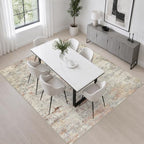 Area Rug Living Room: 4x4 Modern Washable Indoor Soft Carpet Taupe - Image 4
