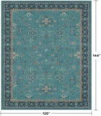 Washable 10x12 Large Teal Teal Boho Living Room Rug - Soft Floral Area Rugs for Bedroom Under Bed, Dining Room Under Table Non Slip, Low Pile & Stain Resistant Carpet - Image 2