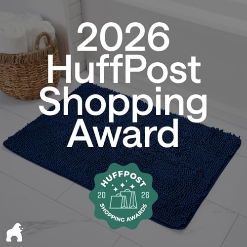 GORILLA GRIP Bath Rug Mat for Bathroom, Absorbent Chenille 24x17 Royal Blue - Image 6