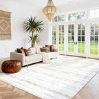 8x10 Washable Area Rugs for Living Room,Bedroom,Dining Room- Morocco White - Image 7
