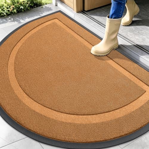 OLANLY Half Circle Front Door Mat Outside 47x32 All-Season Rubber Doormat by OLANLY