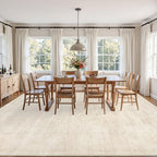 10x12 Area Rugs Living Room: Bedroom Washable Carpet Retro Beige - Image 3
