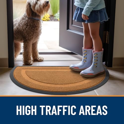 OLANLY Half Circle Front Door Mat Outside 33x21 All-Season Rubber Doormat - Image 6