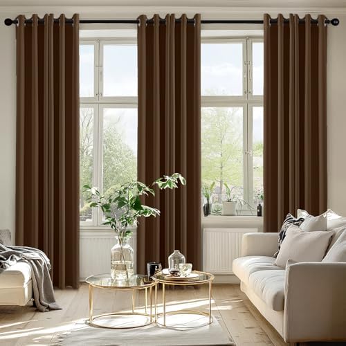 MIULEE Blackout Curtains for Bedroom 2 Panels 40 x 84 Inch Long Brown - Image 6