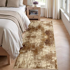 RELEANY Washable Runner 2'x10' Abstract Area Rug for Hallway Brown Tan - Image 4