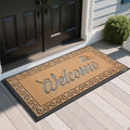 Yimobra Welcome Mat, Heavy Duty Sturdy Door Mats for Home Entrance Outdoor Indoor, Front Doormat for Outside Patio Floor Entry Porch Garage Office, Waterproof, Low Profile, 47 x 24, Yellow by Yimobra