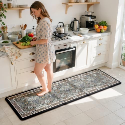 Collive Kitchen Mats for Floor Black Gray/Mulit Kitchen Rugs, 24''x71'' by Collive