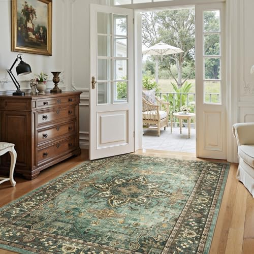 Lofus 6x9 Green Area Rugs for Bedroom Living Room, Vintage Boho Carpet - Image 5