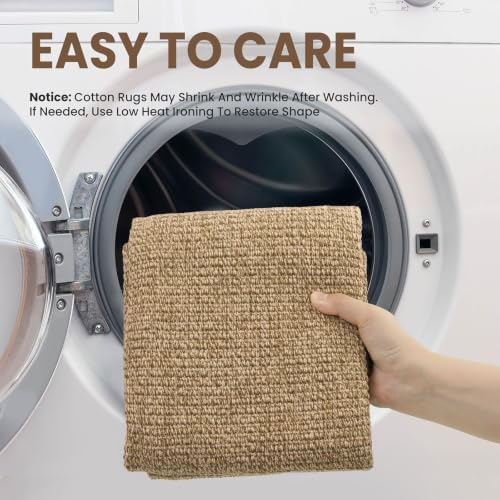 EARTHALL Washable Entryway Rug, Non Slip Area Rug, 3x5 Ft, Golden Tan - Image 4