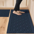 COSY HOMEER 48x20Inch/30X20Inch Kitchen Rugs Sets of 2,Navy Blue by COSYHOMEER