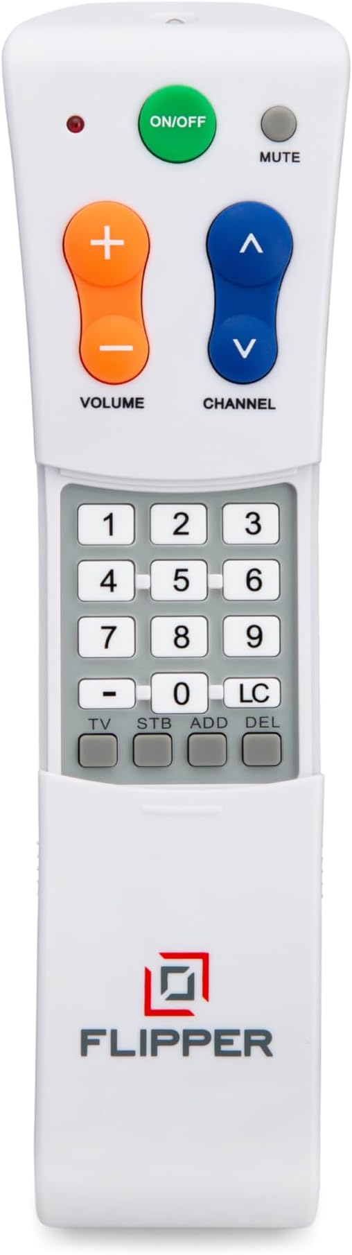 Flipper Big Button Universal TV Remote for Seniors, Dementia - Works Both TV Only or TV & Cable (STB) Set Up - Favorites, IR Devices Spectrum, Xfinity, Samsung, Vizio, LG [Does not Work Streaming]