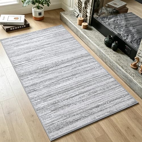 Chicrug 2x4 Grey Small Washable Entryway Runner Rug for Hallway Kitchen - Image 3